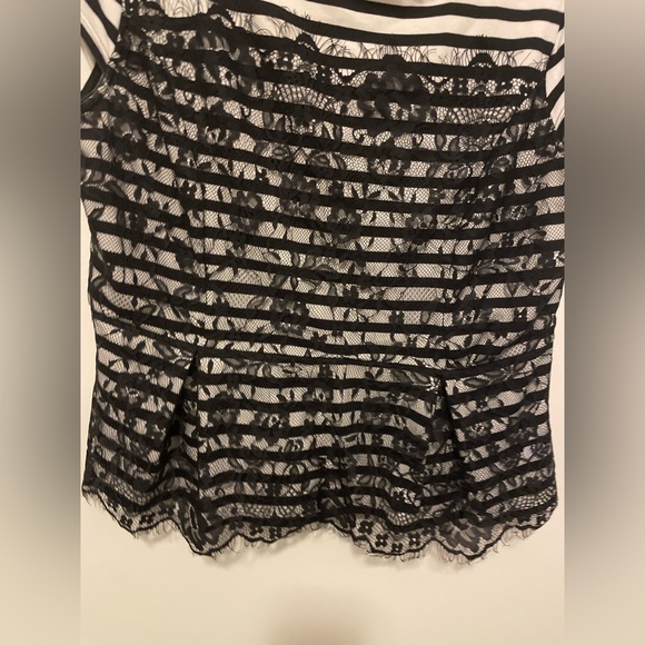 Striped Lace Peplum Top - Picture 3 of 7